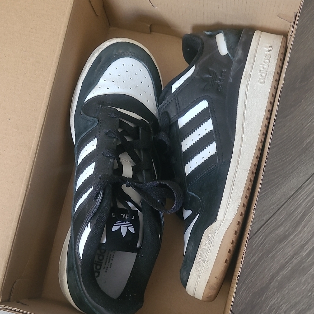 Adidas Kids Black and White Sneakers